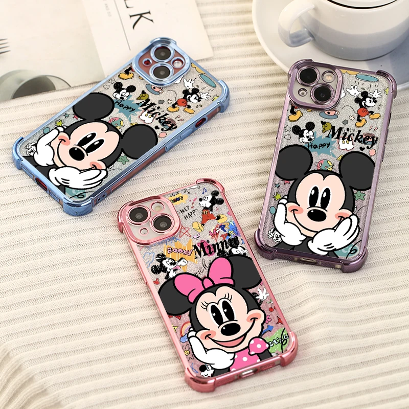 Funda de Mickey Mouse de Disney para Google Pixel 10 9 9A 8 8A 7 7A Pro XL 5G, Funda de silicona suave chapada, Funda de teléfono anticaída