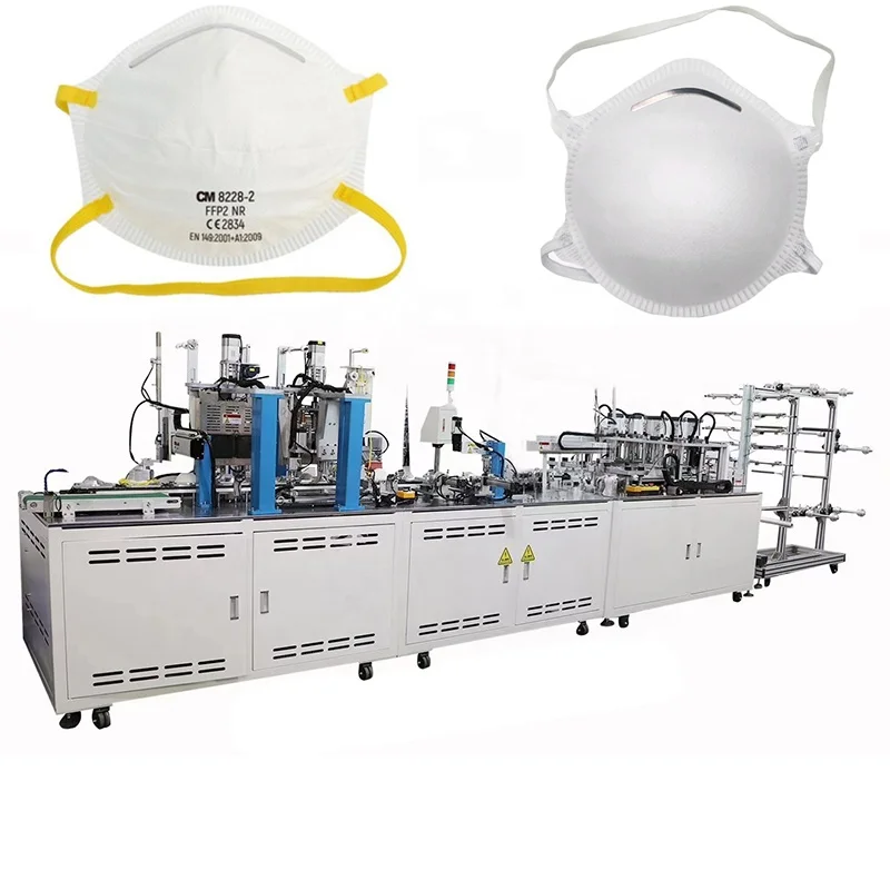 Full-automatic head loop n95 cup anti dust ffp3 mask making machine