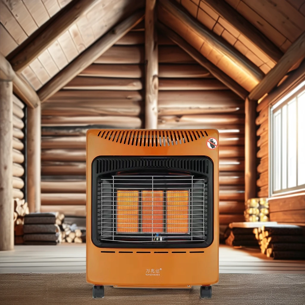 سخان غرفة غاز محمول قابل للطي للاستخدام الداخلي والخارجي، لوحة منحرفة بالأشعة تحت الحمراء، مصدر طاقة كهربائي لتدفئة غرفة النوم