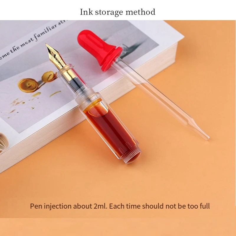 Mini Pocket-Size Eyedropper Fountain Pen Writing Ink Pen F Nib Ink Pen Portable Mini Pocket Pen