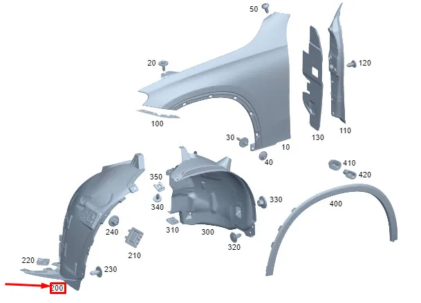 

For MERCEDES-BENZ GLC W254 X254 Front Arch Liner Fender Part A2546903101 2546903201