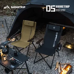 ShineTrip Outdoor 5 Series Camping Folding Chair Portable Camping Adjustable Folding Chair Office Lunch Nap Fishing Picnic Chair