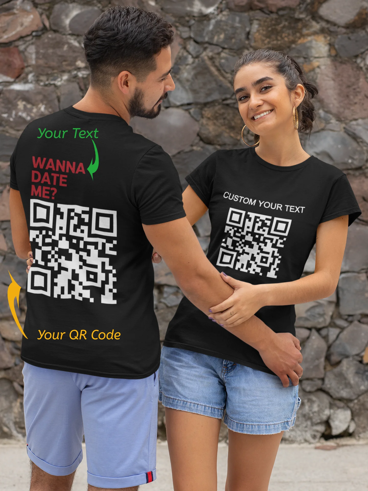 QR Code Custom T Shirt Personalized QR Code Make Your Own Design Men Women T-shirt Customize QR Gift Tops Cotton Soft Y2k Tee