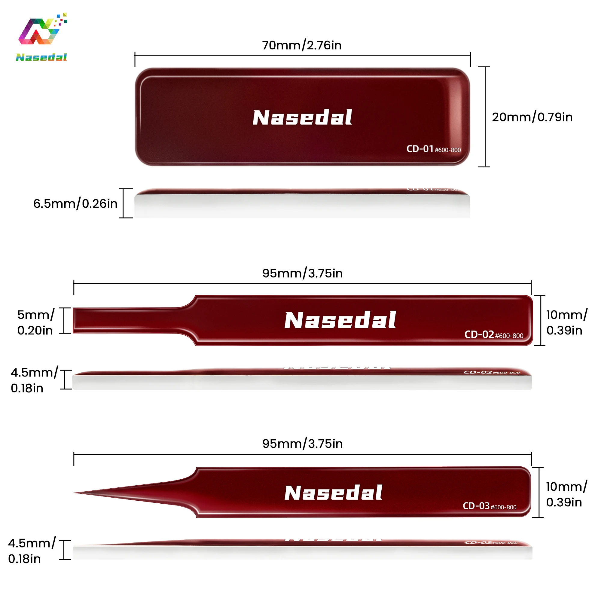 Nasedal 2.0 Upgrade Waschbare Glasfeile # 600- # 800er-Set für Gunpla-Modellbau: DIY-Schleifwerkzeug zum Entfernen von Rillen und Spiegelpolieren kleiner flacher Oberflächen – Detail 5