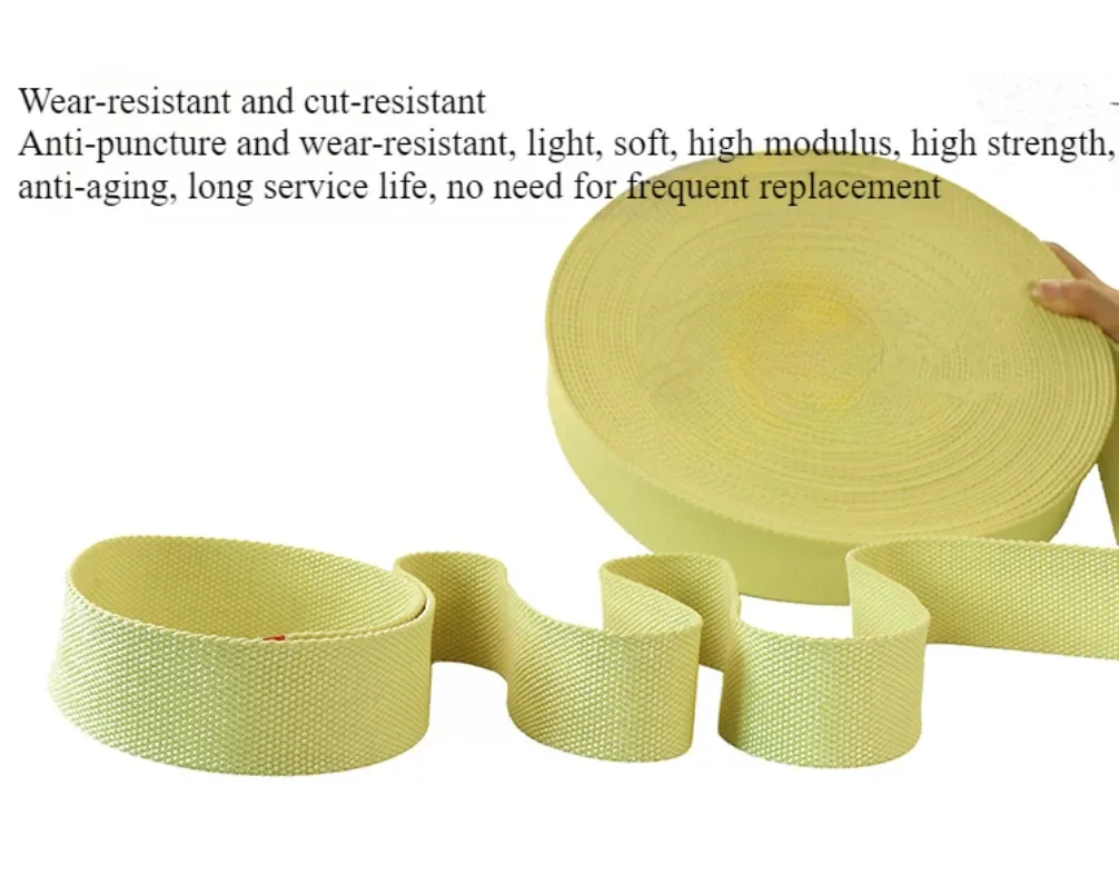 Kevlar High Strength Wear-resistant Safety Belt Bag Strap Fire Retardant Fireproof Webbing Industrial Aramid Ribbon 10M