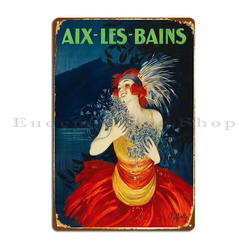 Aix Les Bains Thermal Spa Town Lake Bourget Savoie France Travel 1921 Metal Signs Customize Wall Plaque Tin Sign Poster