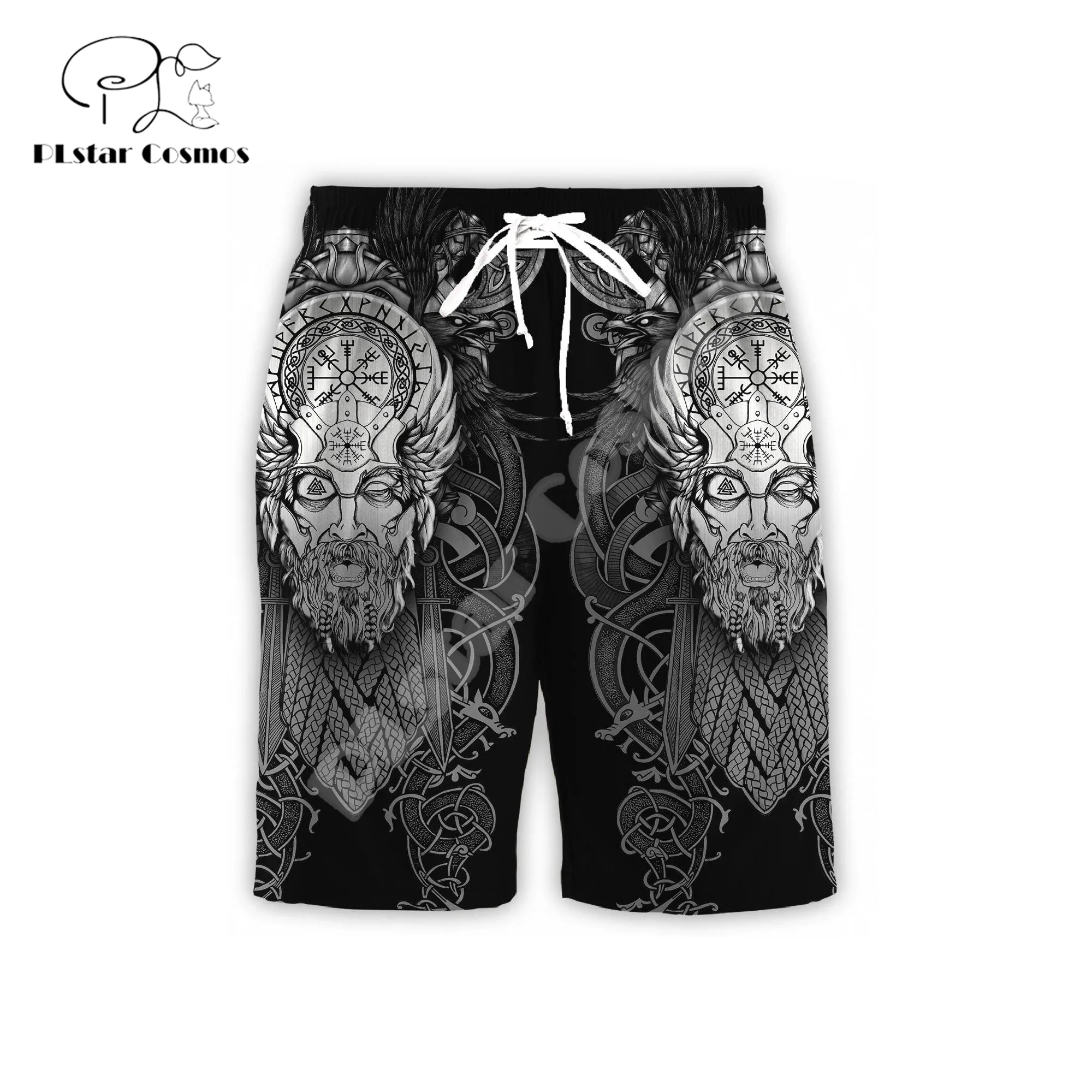 

NewFashion Nordic Mythology Warrior Odin Fenrir Wolf Tattoo 3DPrint Summer Harajuku Streetwear Funny Casual Beach Shorts Pants E