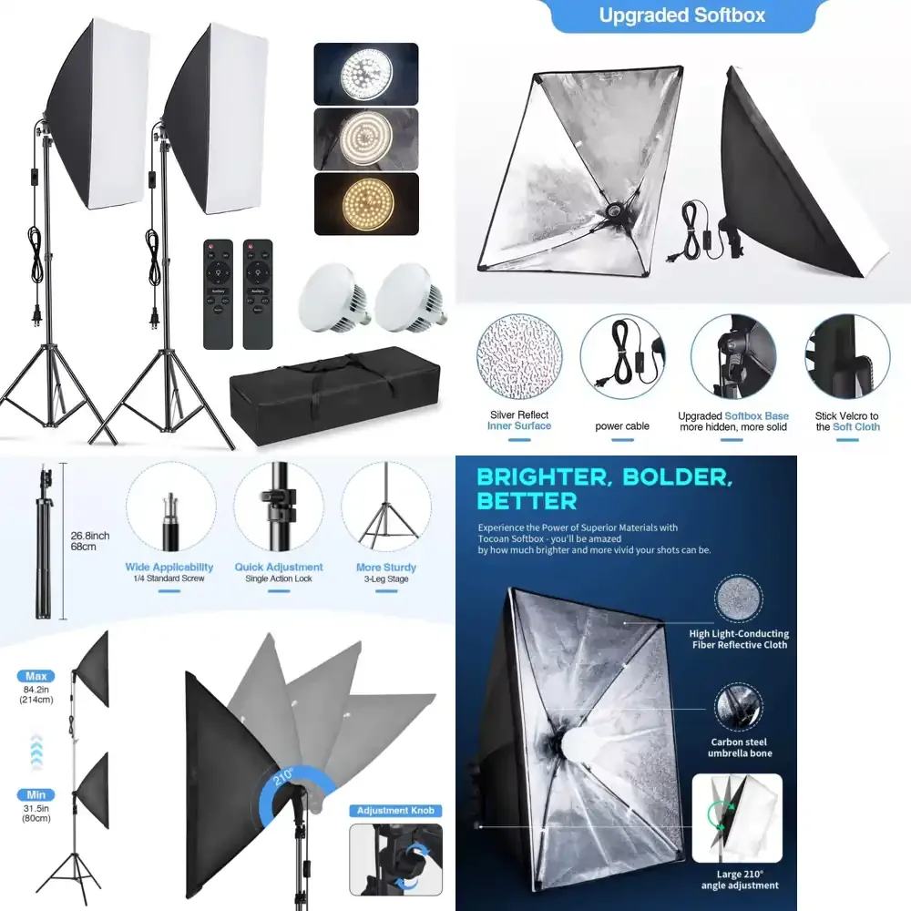 Photography 50*70cm Softbox 2M Stand 85w Led Bulb Light LED Soft Box Studio Video Light Kit for Photo Live Streaming