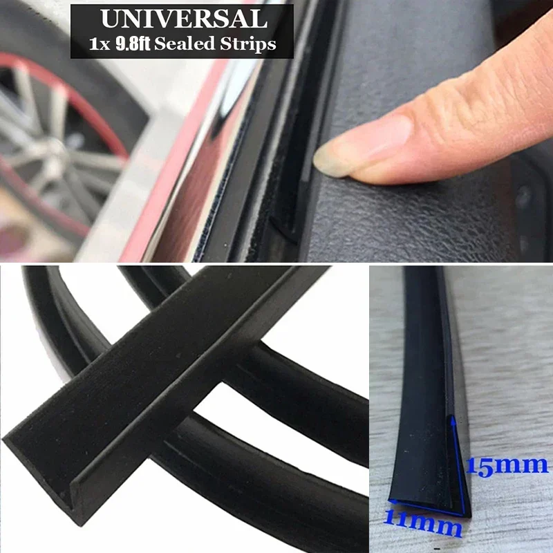 

Automotive Practical Useful Car sealing Strip Door Interior Moulding Parts Protective Rubber Trim Window 1pc 3 meter