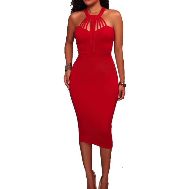 Vestido sem mangas com zíper para mulheres, vestidos rosa, robe de escritório, fino, vermelho, festa de casamento, roupas femininas, streetwear,