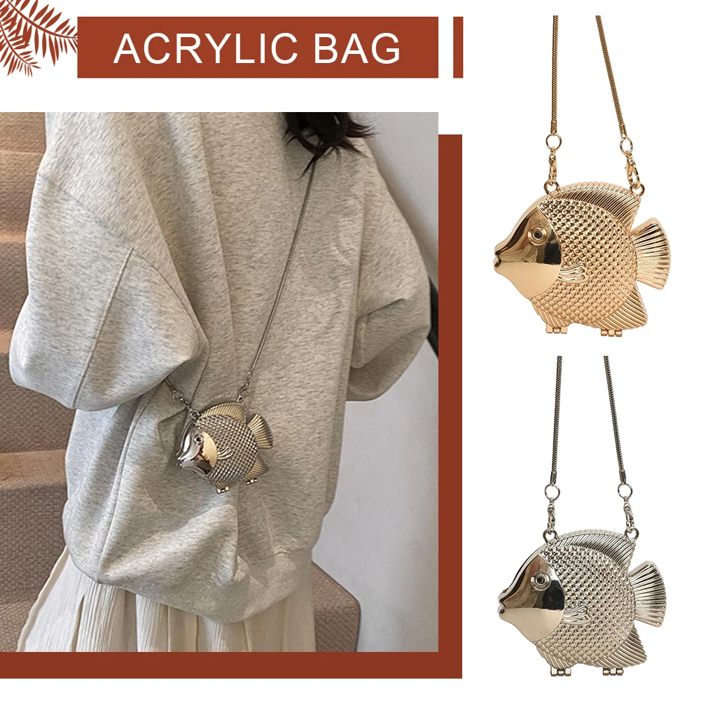 

Women Goldfish Shoulder Bag Little Fish Shape Cute Purse Mini Small Crossbody Bag Party Shopping Commute Lipstick Bag