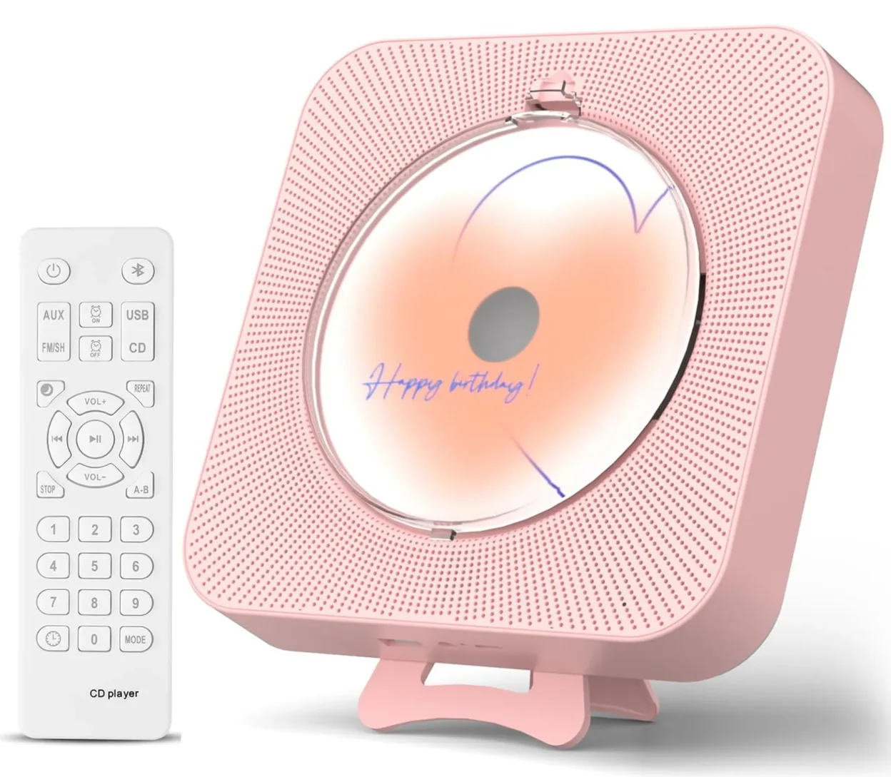 Minuterie compacte et légère avec support aste, lecteur de limitation CD, BT 5.0, FM, connecteur USB TF, commutation marche/arrêt