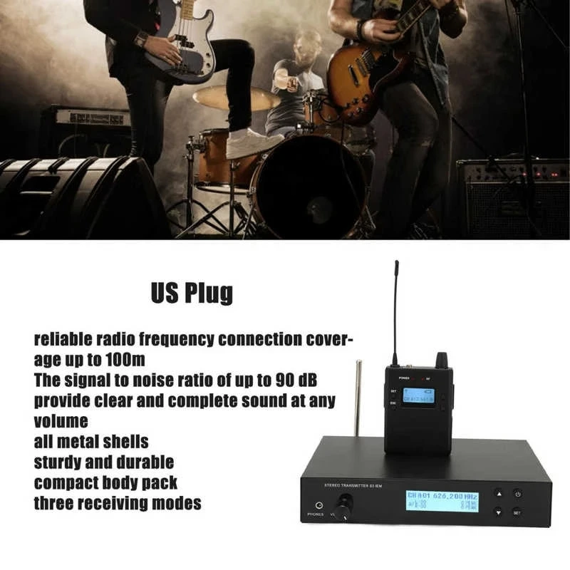 ANLEON S3 626-665MHz Professional Digital Monitoring System Kits for Stage Performance UHF Stereo Wireless In-ear Monitor System