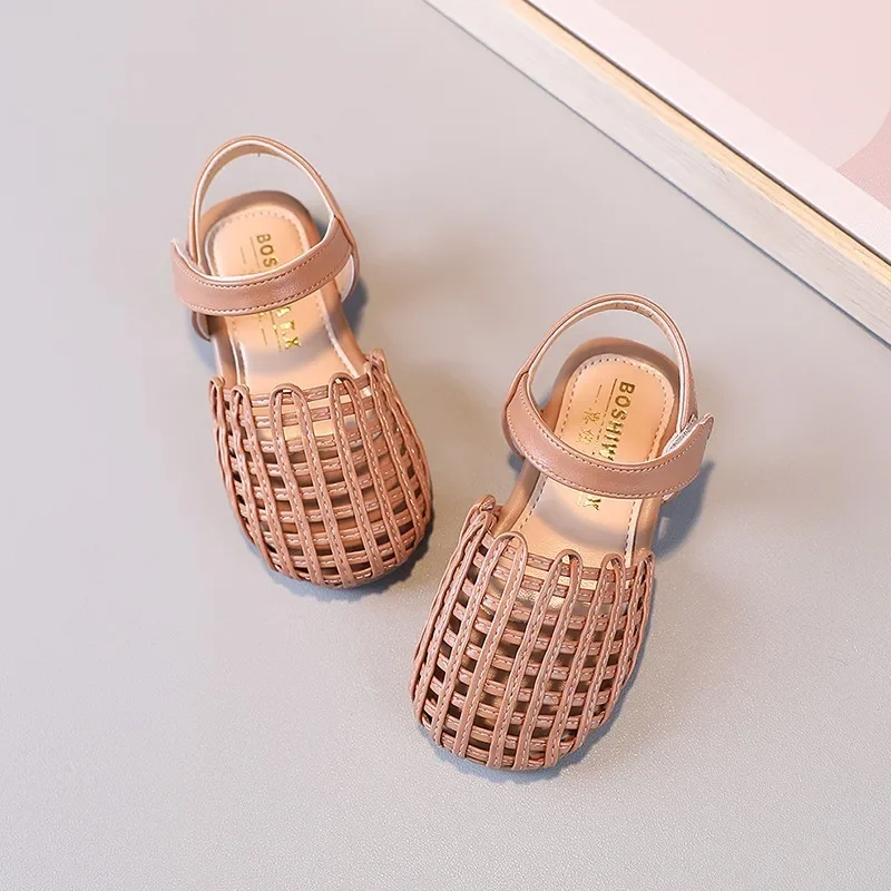 

Kids Summer Sandals for Toddlers Girls Weave Hollow Style Bohemian Gladiator Toe-capped Cut-outs Princess Children Beach Shoes