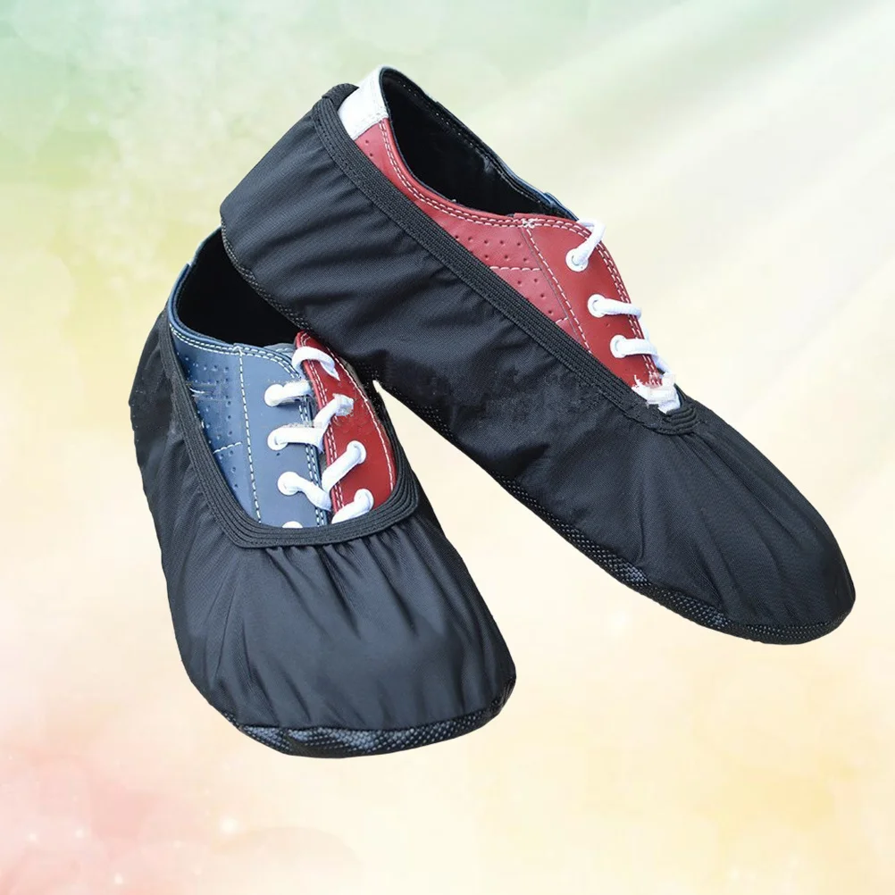 

1Pair Non-Slip Waterproof Bowling Shoe Cover Foldable Lightweight Sports Shoe Protector for Indoor Outdoor Use Black