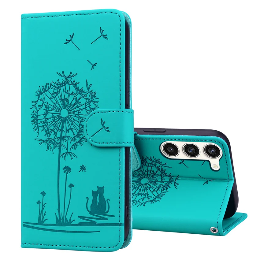 Capa de couro Dandelion Flip para Samsung Galaxy, A50, A70, A51, A71, A21S, A31, A12, A22, A32, A52, A13, A23, A33, A53, A73, A14, a34, A54, A24, 5G