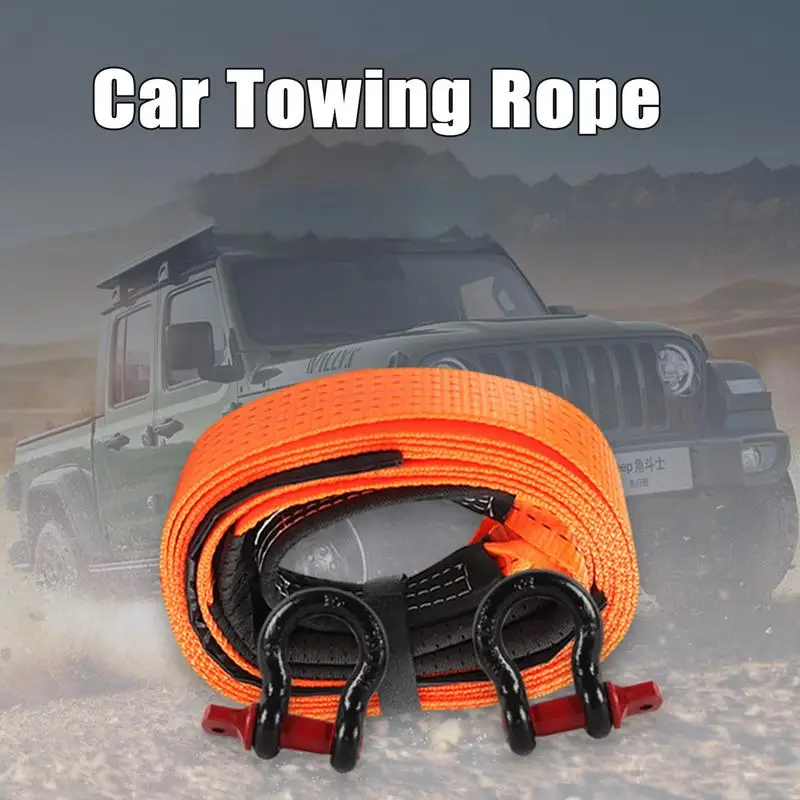 سميكة سيارة سحب حبل 5 متر 10 طن البوليستر الإنقاذ سحب حبل متعدد الوظائف سلامة سحب حزام الجر مركبة مقطورة حبل