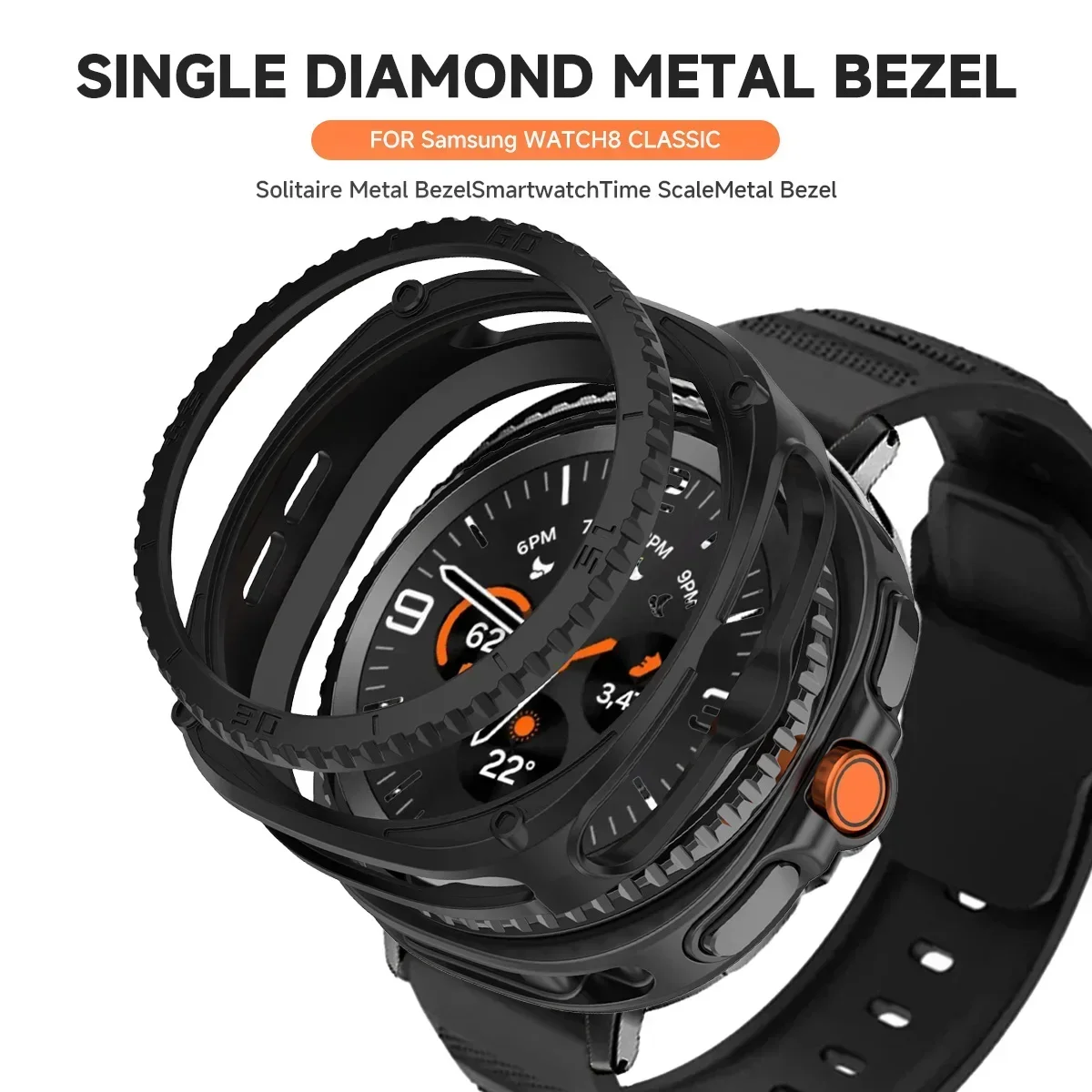 Para samsung galaxy watch 8clássico 46 capa de silicone capa protetora escudo pulseira relógio 8 macio tpu protetor caixa acessórios