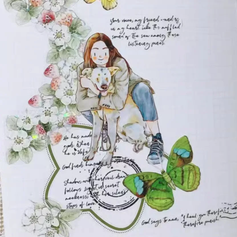 Xing Studio PET اشي الشريط يموت قطع الفراشة التوضيح بلطف الرجعية، فراشة ملصقات الزخرفية للمجلات،