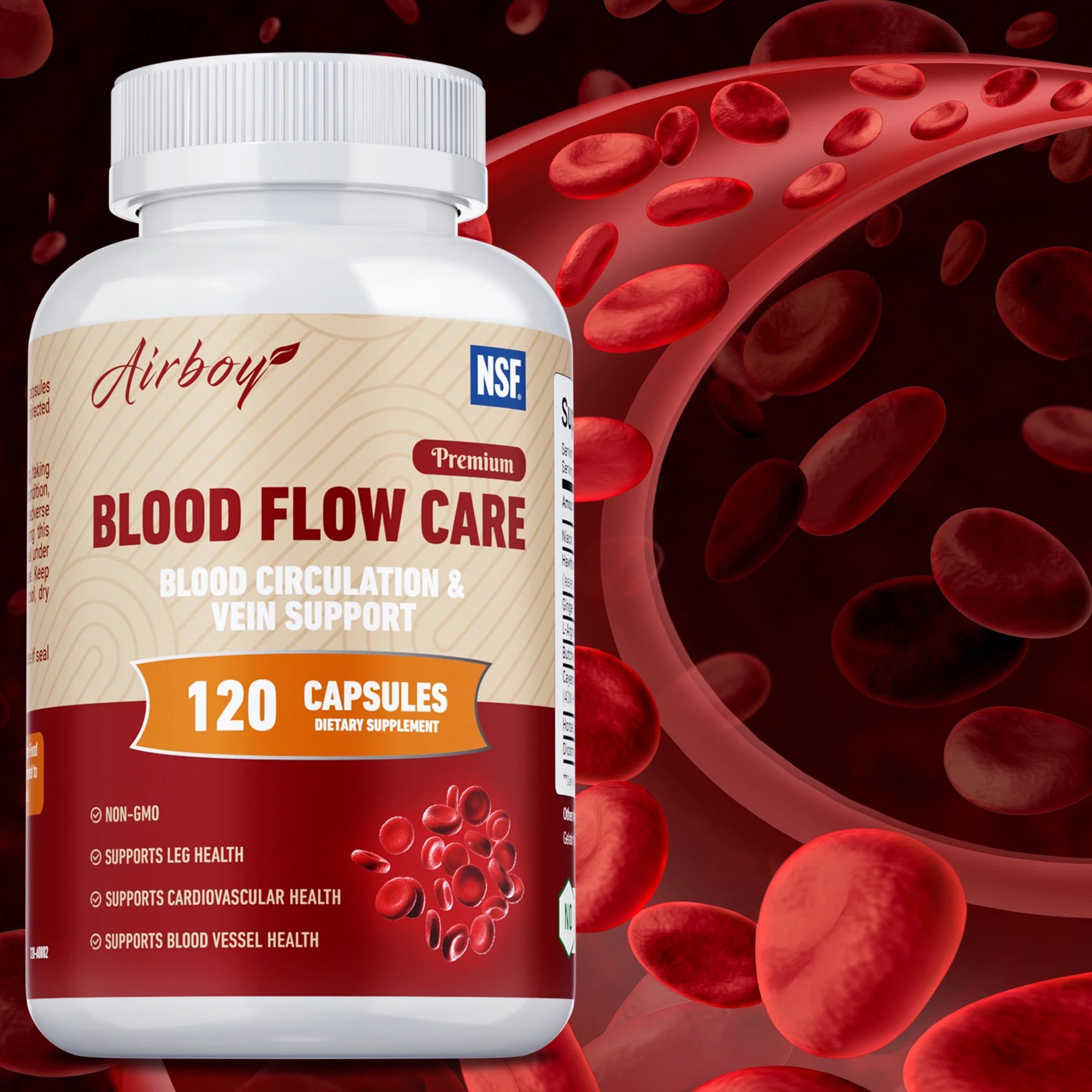 

Blood Flow Care Capsules - Promotes Natural Blood Circulation, and Energy Production, Supports Heart and Cardiovascular Health