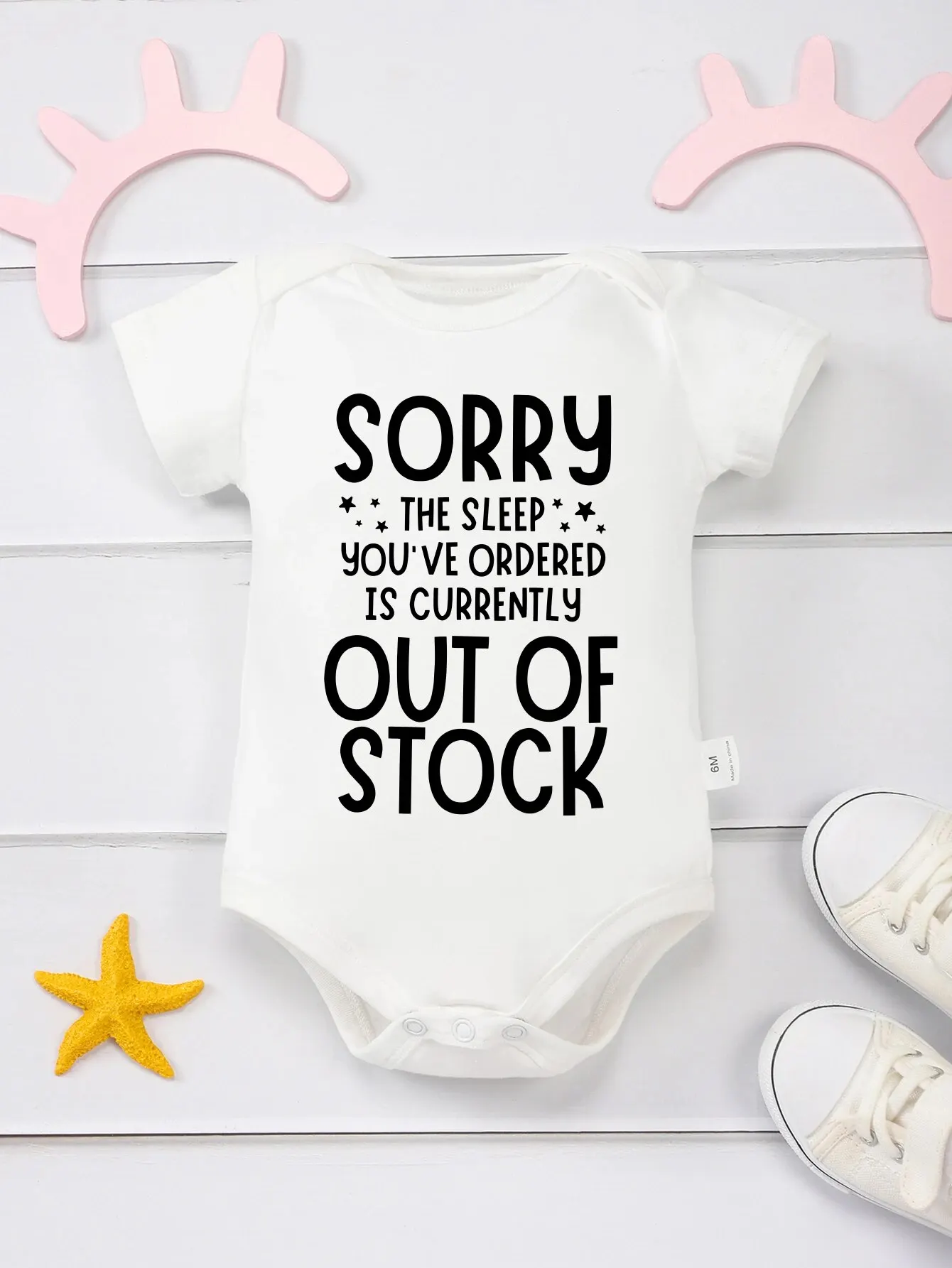 Funny Newborn Boy Bodysuit Pajamas Sleep Out of Stock Pattern Creative New Cute Baby Girl Clothes Cotton Skin-friendly Onesie