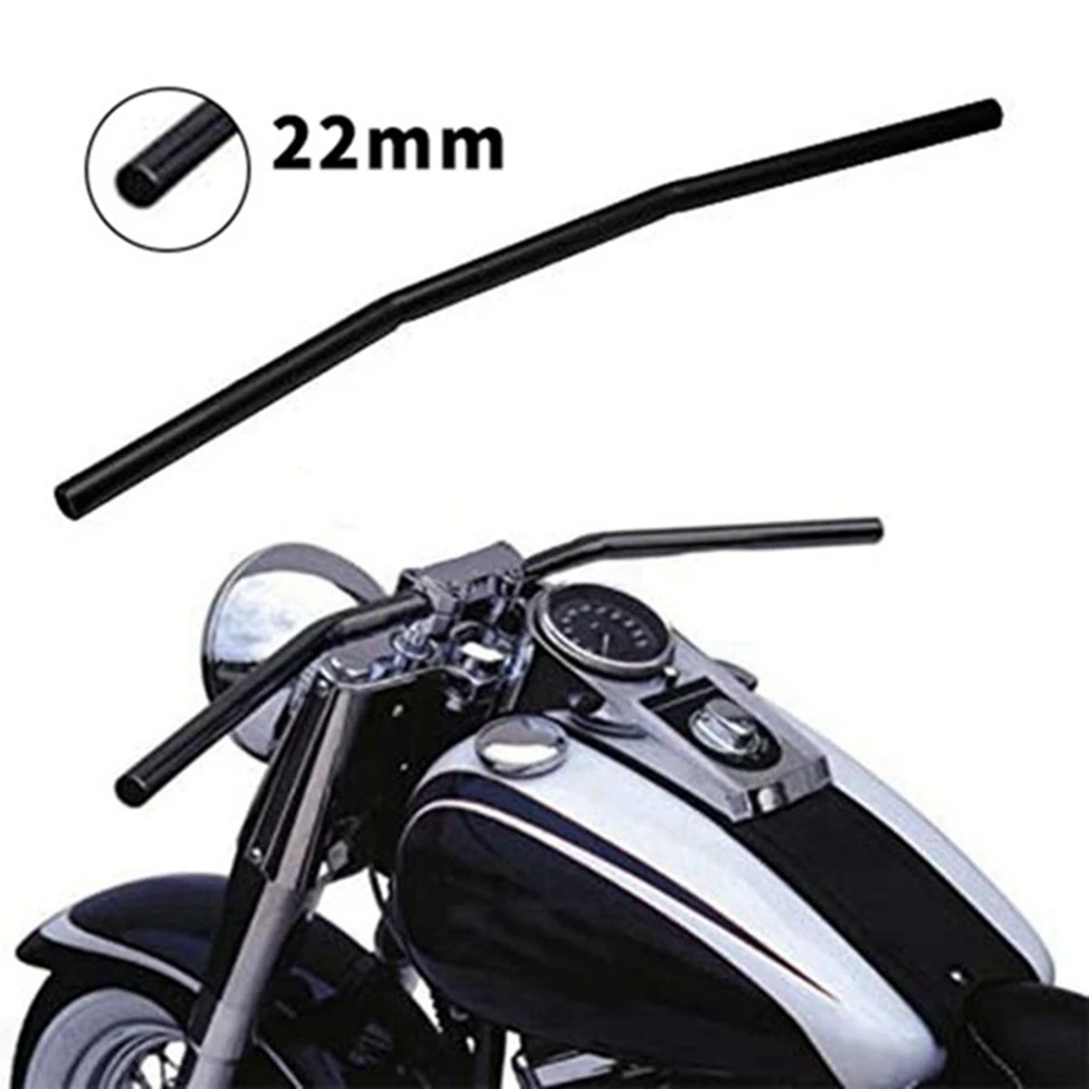 7/8 inch Motorcycle Handlebar 22mm Black Drag Straight Bar Cafe for Chopper