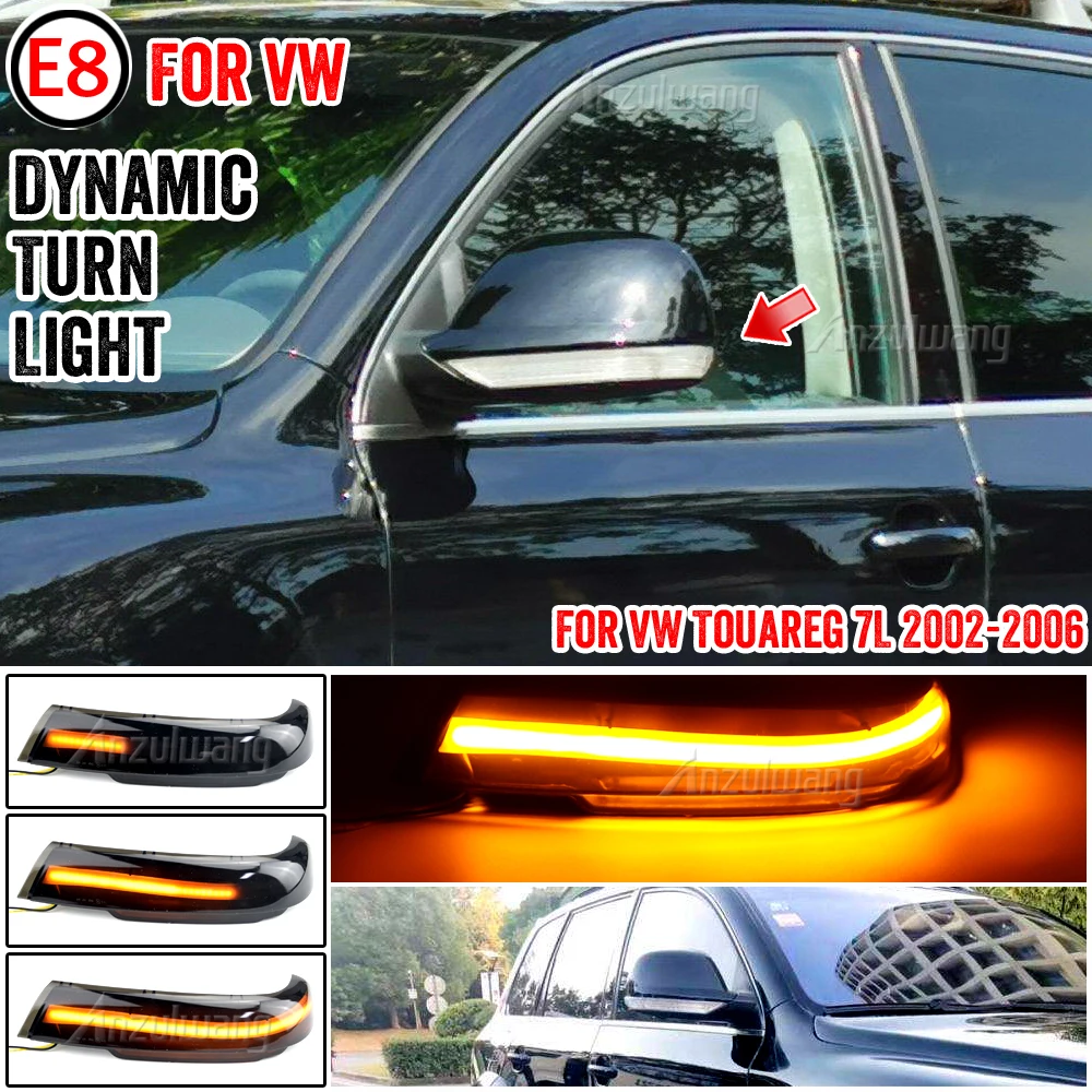 1 Pair For VW Volkswagen VW Touareg 7L 2002 2003 2004 2005 2006 Car Dynamic Turn Signal Lamp Side Mirror Sequential LED Light view 5