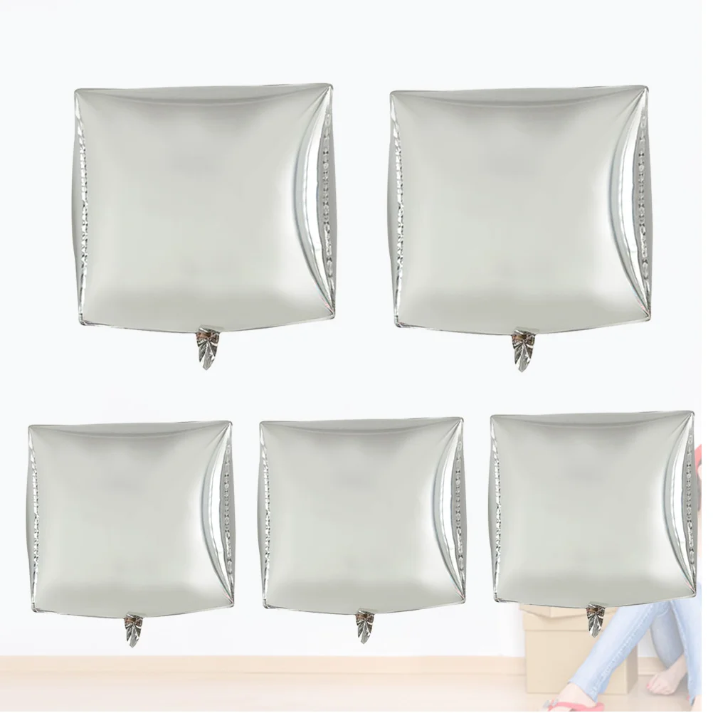 

5 Pcs Party Accessories New Rіk 2024 Decor 4d Balloons Square Mini Foil Aluminum Film Cube Rectangle