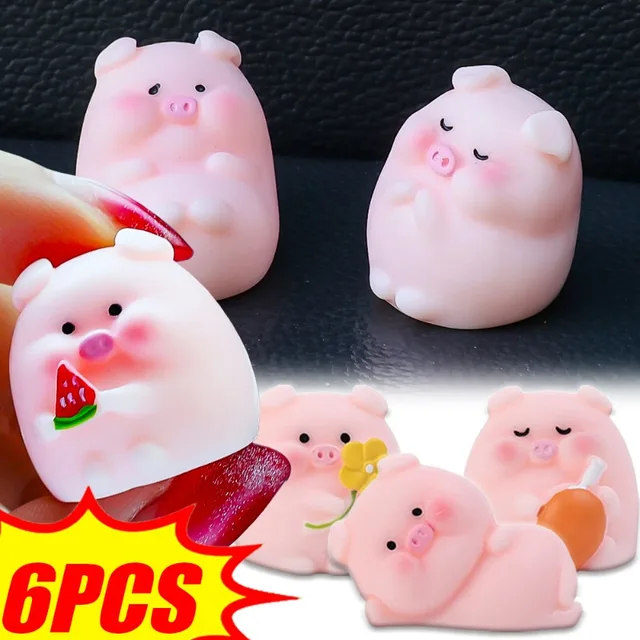 Samochód Mini świnia ozdoby Auto konsola środkowa DIY dekoracja wisiorek Cartoon żywica prosiaczek figurki domowe miniatury dekoracja na biurko