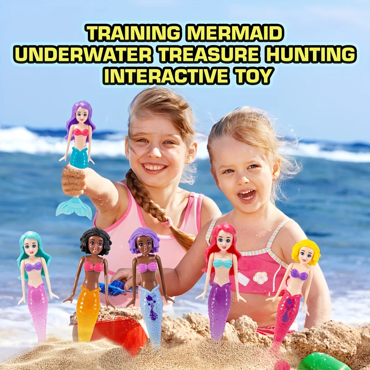 3er-Pack Meerjungfrau-Poolspielzeug für Kinder – buntes Spielset für Sommerschwimmen und Strandspaß, schwimmende Meerjungfrau-Puppen für Mädchen,