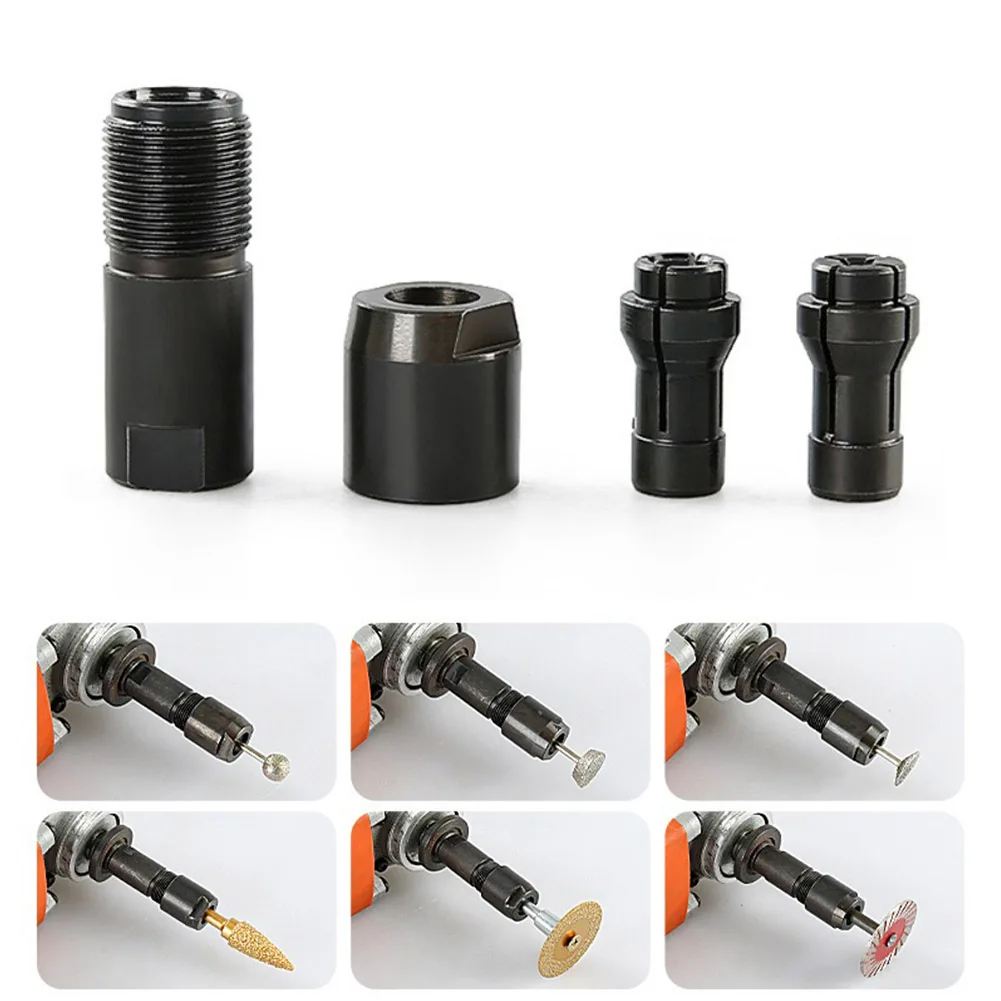 3/6MM Gerinda sudut adaptor modifikasi, Chuck Gerinda lurus untuk Gerinda sudut tipe 100, alat gerinda tangan benang M10