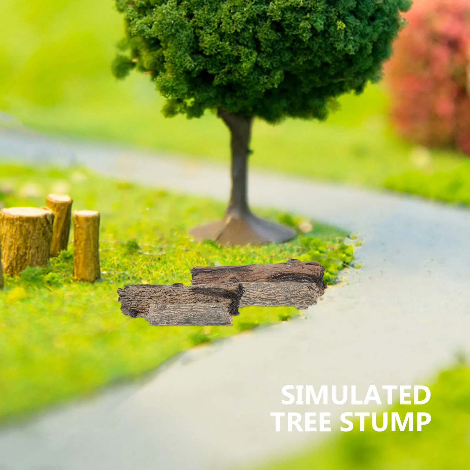 4Pcs Simulation Tree Stump Mini Resin Trunk Realistic Micro Landscape Decoration Sand Table Scene Mini Garden Prop Artificial