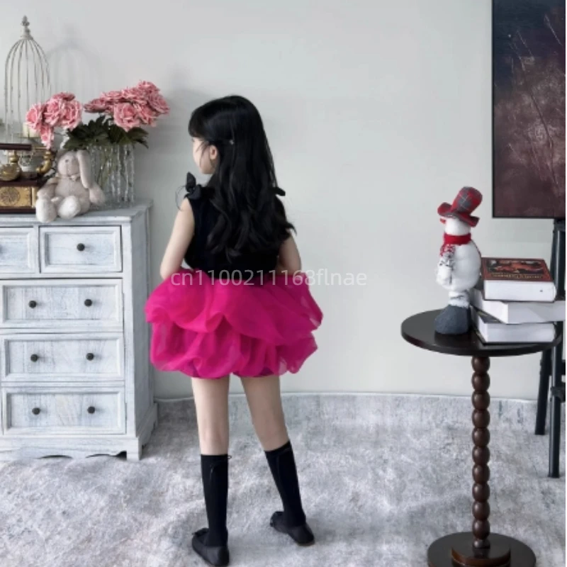 Set di abiti da spettacolo per ragazze con gonna a palloncino per danza jazz per bambini. Abito da ballo per cheerleader per passeggiate in dopamina per bambini