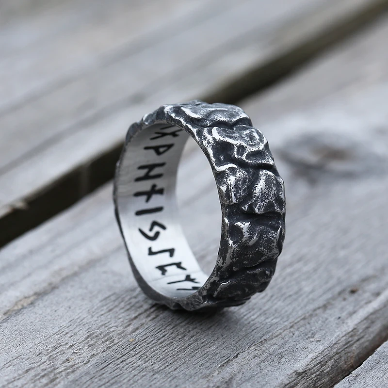 Freeshipping Retro 316L Stainless Steel Viking Runes&Knot Ring For Man Women Fashion Jewelry Couple&Wedding Gift