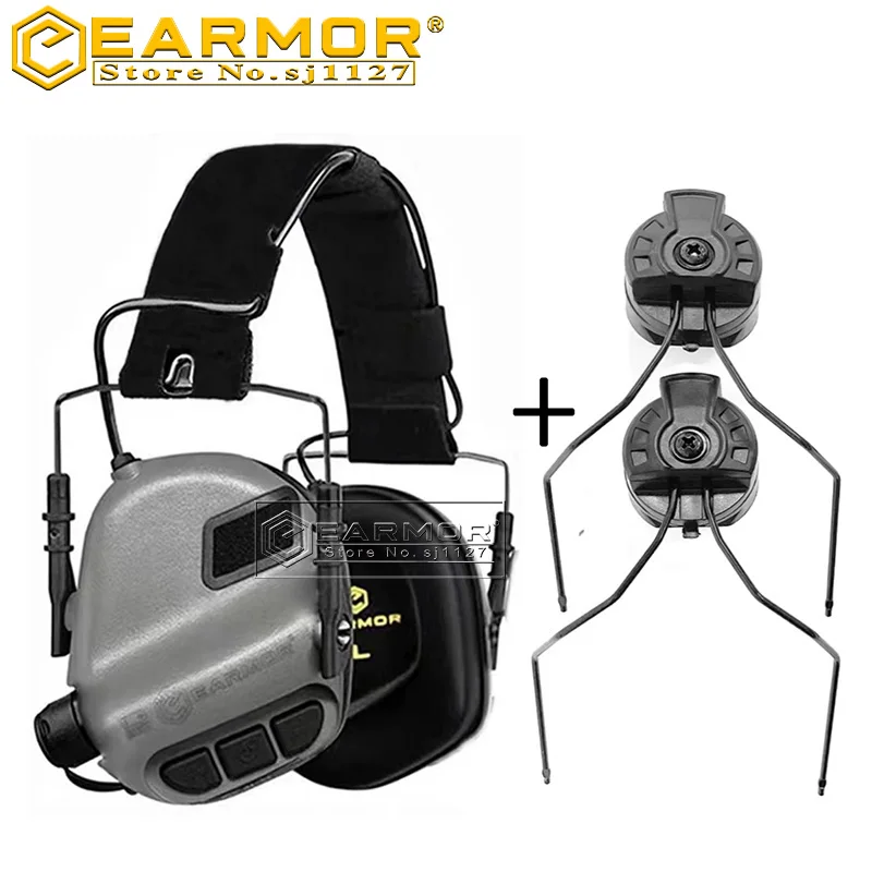 OPSMEN M31 Tactical Headphones & ARC Rail Adapter Electronic Hearing Protection Electronic Aviation Noise Cancelling Headphones