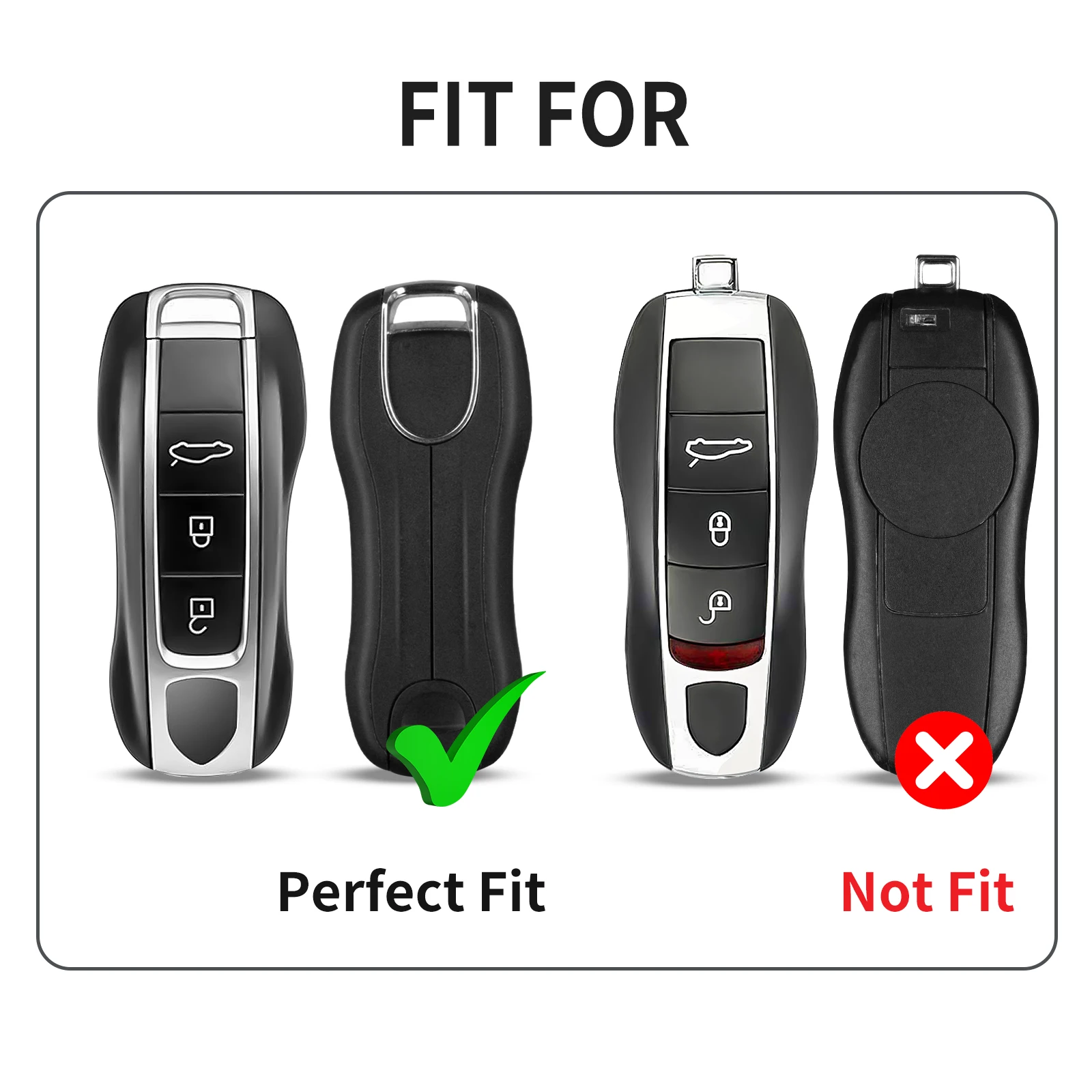 Real Carbon Fiber Key Fob Cover Replacements for Porsche Cayenne 918 Panamera  911 Carrera Taycan Car Key Case Accessories 2024