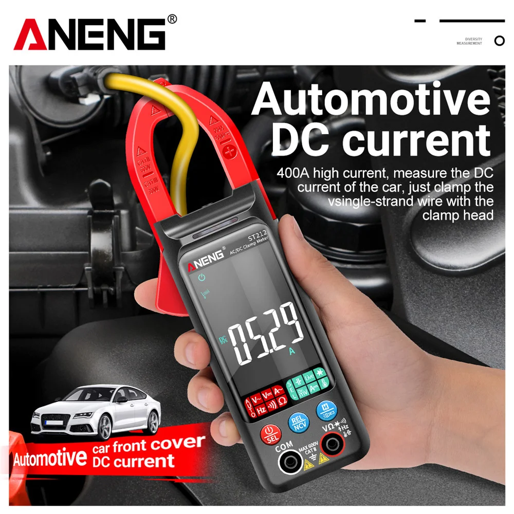 ANENG ST212 DC/AC Current Digital Clamp Meter 6000 Counts 400A Amp Multimeter Large Color Screen Voltage Tester Car Hz NCV Ohm