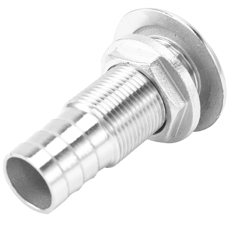 Boat Thru Hull Fitting / Drain 3/4Inch Hose Barb Marine 316 Stainless Steel Polishing Process