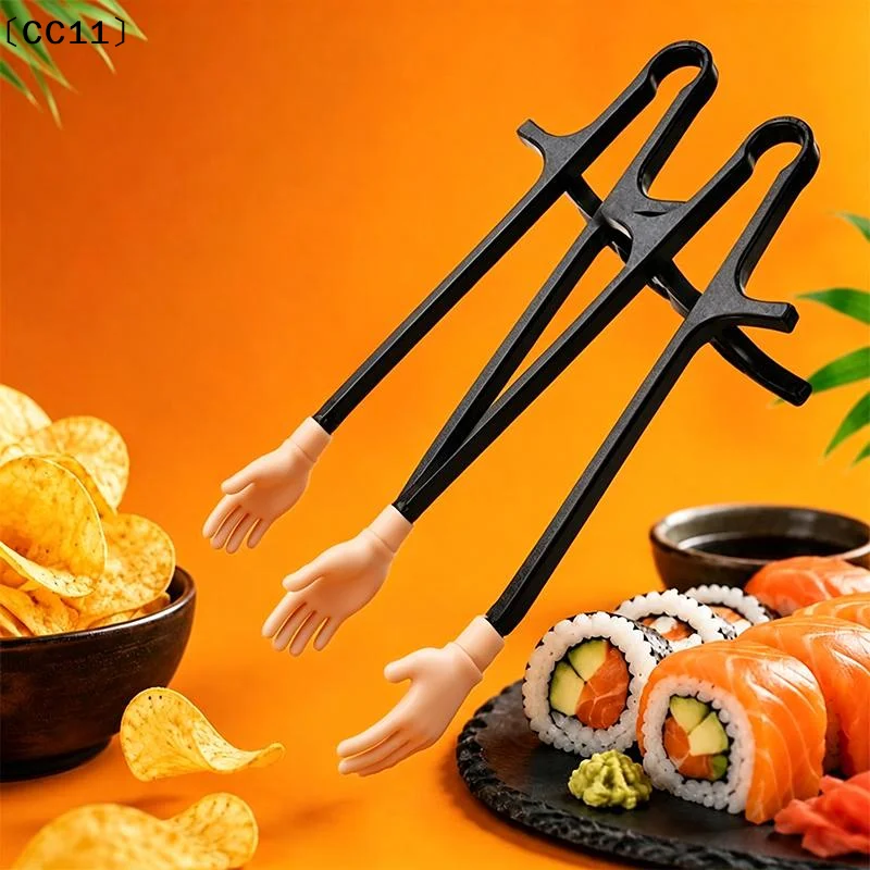 Mini Finger Snack Chopsticks Game Controller Shaped Plastic Training Sticks For Gamers Eating While Gaming〔CC11〕
