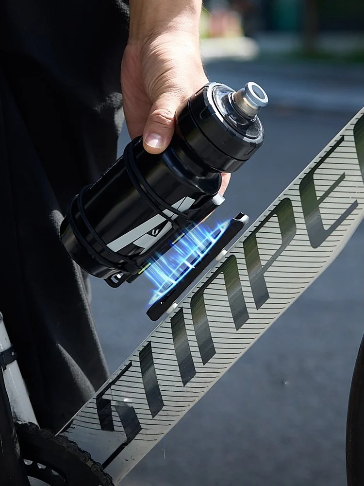 AliExpress NONE Bike Water Bottle Holder, Quick-Release Magnetic, Sturdy Cup Holder, Secure No-Fall Buckle, with Straps & Screw Tool, Black