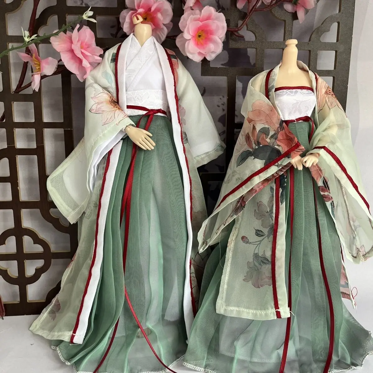 Moda 1/6 roupas de boneca terno para 30cm masculino ou feminino bjd boneca antigo casal roupa hanfu roupas boneca acessórios, sem boneca