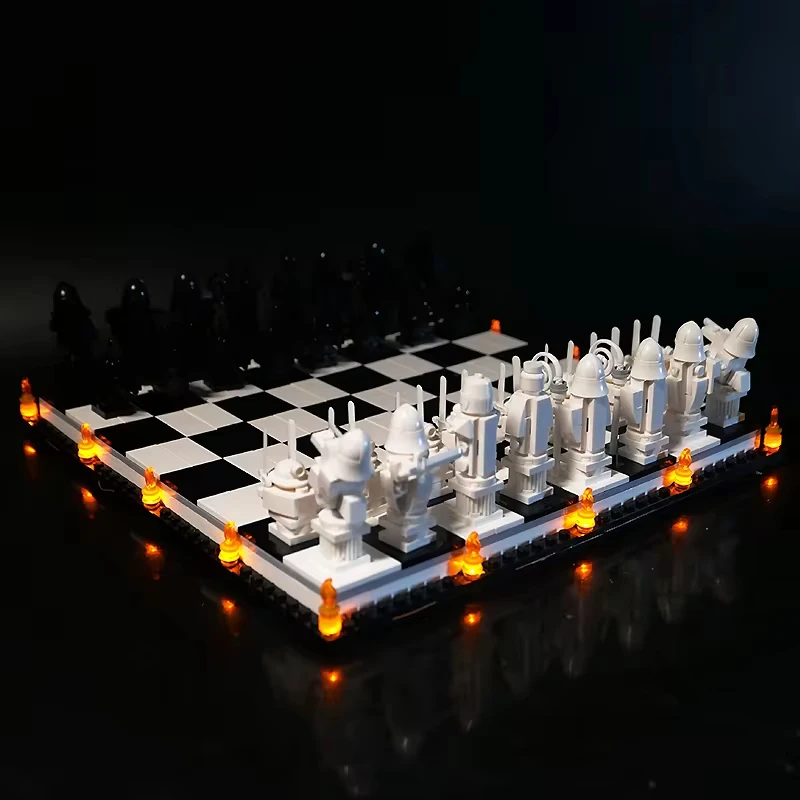 Zestaw oświetlenia LED RC DIY do zestawu klocków szachowych LEGO 76392 Wizard (tylko światło LED, bez modelu klocków)