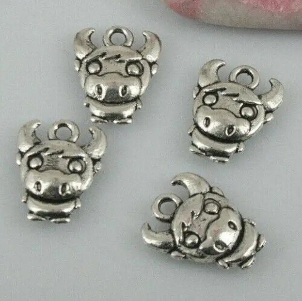 20pcs 15*12mm Tibetan Silver Color Cut Cartoon Cattle Charms EF0495 Charms for Jewelry Making