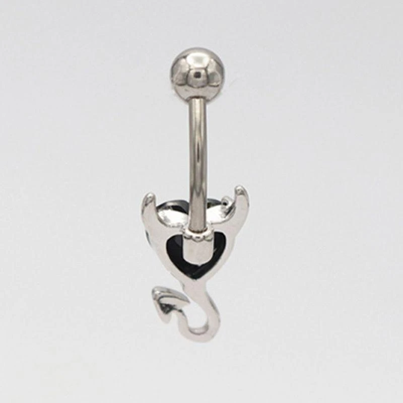 3 Pieces Peach Heart Surgical Steel Crystal Navel Ring Gift for Wife Mother