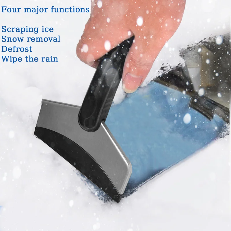 Efficient Stainless Steel Car Ice Scraper - Multi-Use Winter Windshield Snow/Ice Defrost Removal Shovel, Automotive Accessory
