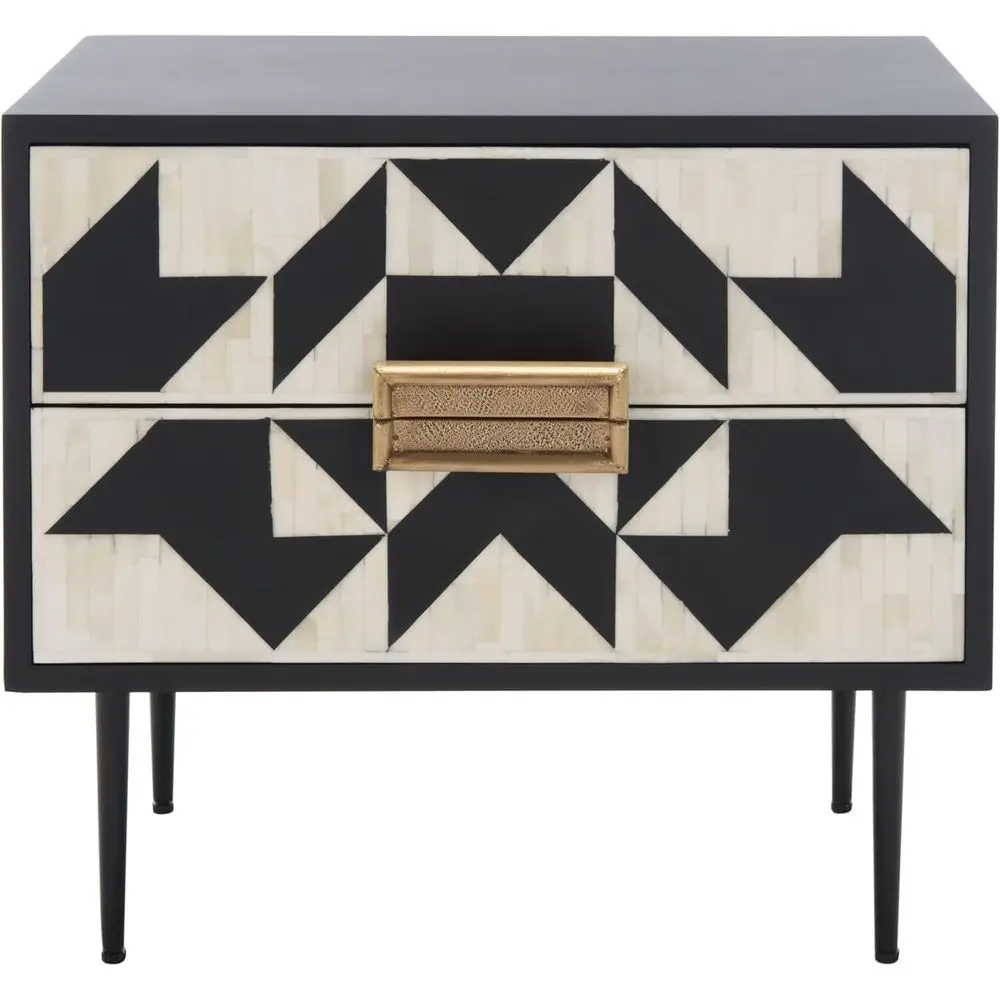 

Couture Collection Kimori Black/White Aztec 2-Der Nightstand (ully Assembled)