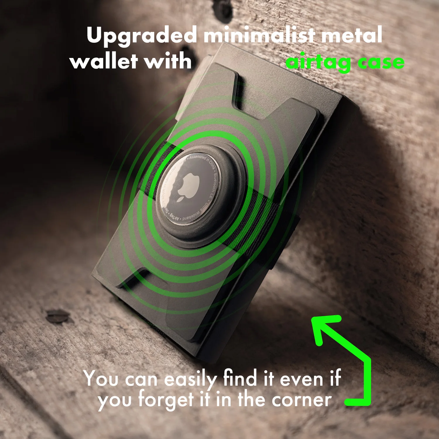 محفظة AirTag المعدنية الذكية للرجال: حامل نحيف، حجب RFID، تصميم بطاقة منبثقة بسيطة - ملحق تتبع آمن