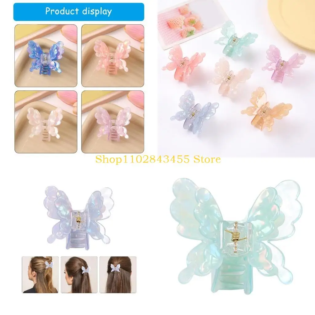 

49MC Nacreous Butterfly Hair Claw Clip Hair Jaw Clip Princess Barrettes Hairpin