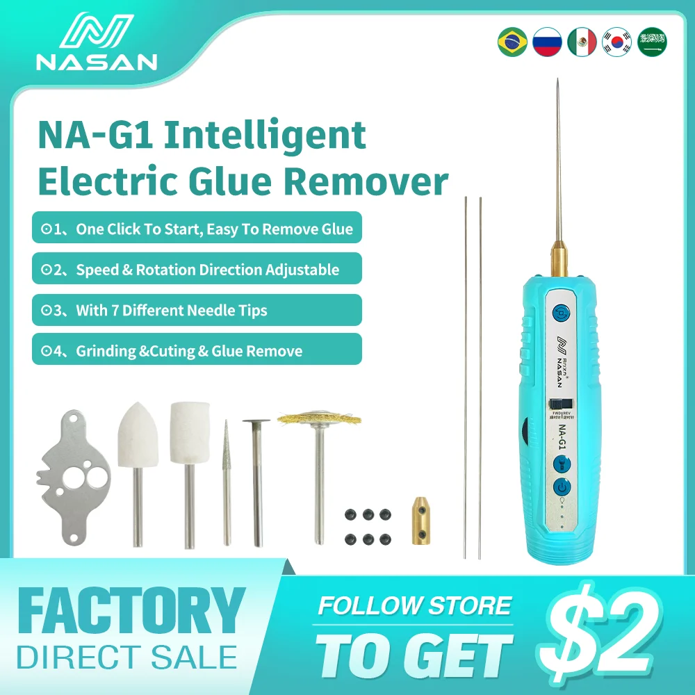 NASAN NA-G1 Electric Glue Remover Machine Mobile Phone Screen OCA Glue remove Electric Cutting Grinder Screen Glue Cleaning Tool