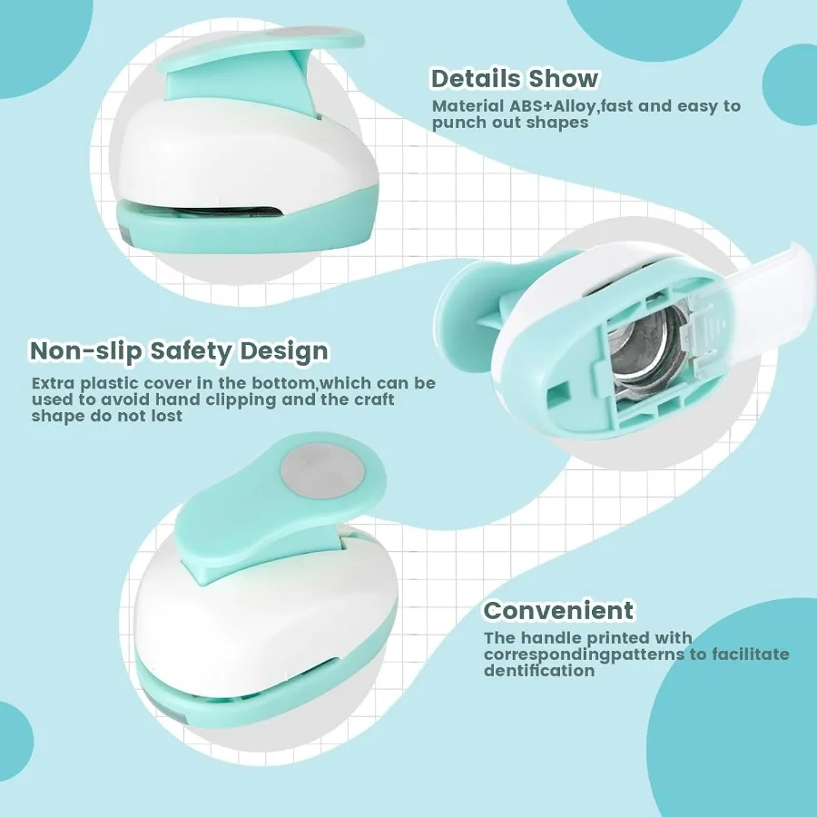 3 قطعة ثقب دائري بأحجام مختلفة 1 + 5 8 + 3 8 بوصة لصياغة القصاصات أداة تصميم مثالية للوازم المكتبية Ca